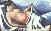 August Macke Reclining female nude USA oil painting artist